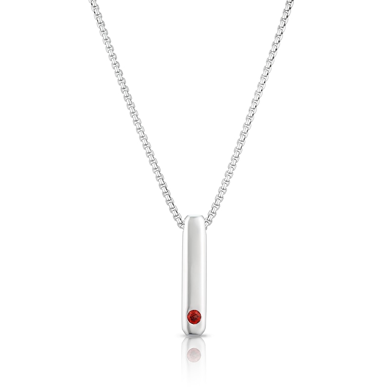 Sterling Silver Garnet Pendant 