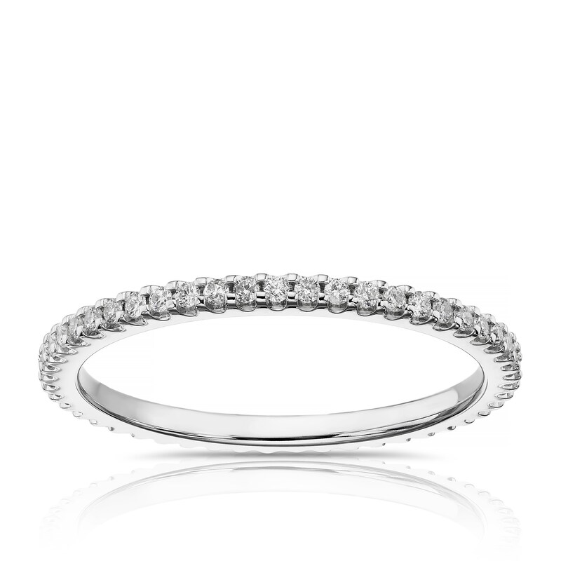 Main Image 1 of 18ct White Gold 0.25ct Diamond Total Full Eternity Ring