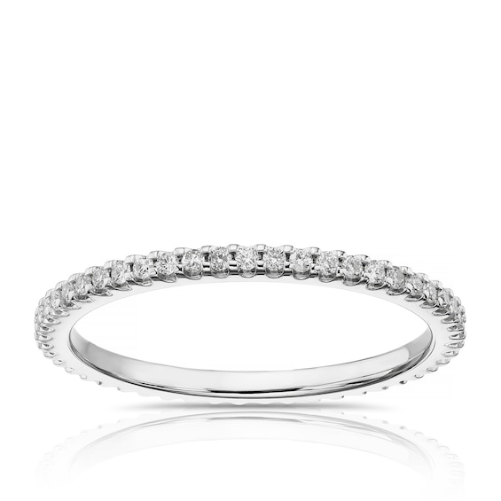 9ct White Gold 0.25ct Diamond Total Full Eternity Ring