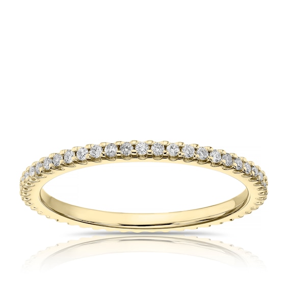 9ct Yellow Gold Total Full Eternity 0.25ct Diamond Ring