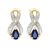 Thumbnail Image 1 of 9ct Yellow Rhodium Plated Sapphire Earrings