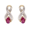 Thumbnail Image 0 of 9ct Yellow Gold Diamond and Ruby Earrings