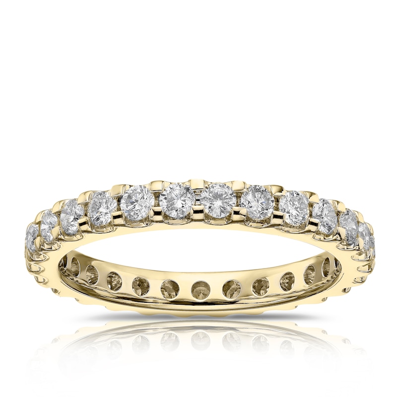 18ct Yellow Gold 1ct Diamond Claw Set Full Eternity Ring