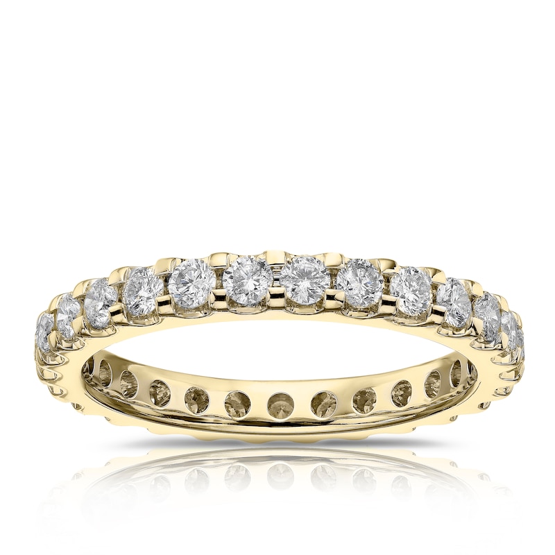 Main Image 1 of 18ct Yellow Gold 1ct Diamond Claw Set Full Eternity Ring