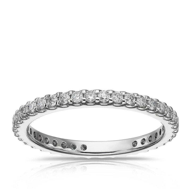 18ct White Gold 0.50ct Diamond Full Eternity Claw Set Ring