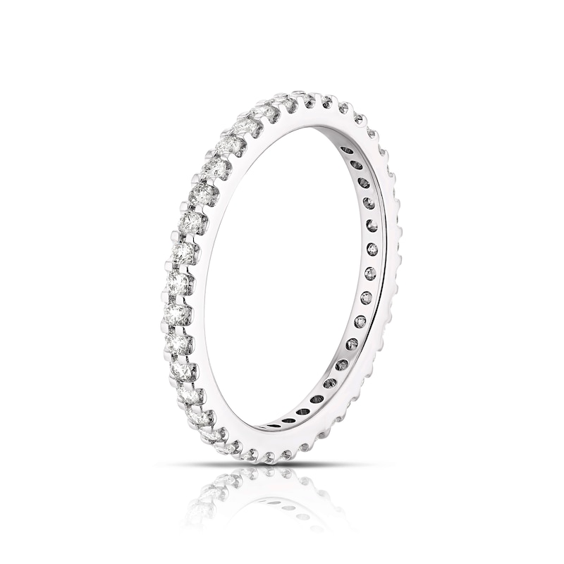 Main Image 2 of 18ct White Gold 0.50ct Diamond Full Eternity Claw Set Ring