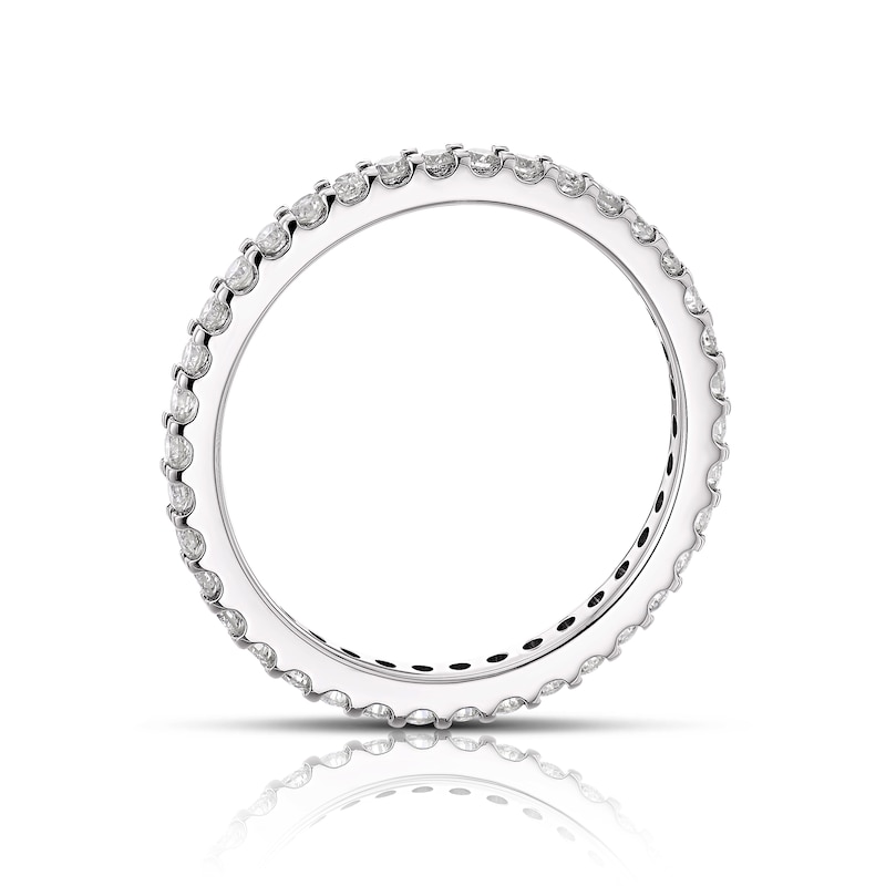 Main Image 3 of 18ct White Gold 0.50ct Diamond Full Eternity Claw Set Ring