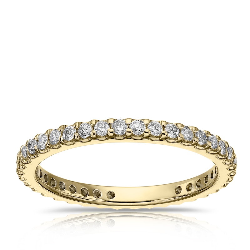 18ct Yellow Gold 0.50ct Diamond Full Claw Set Eternity Ring