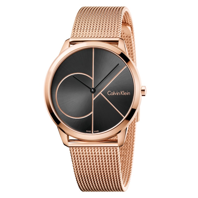 Calvin Klein Men's Rose Gold Plated Mesh Bracelet Watch