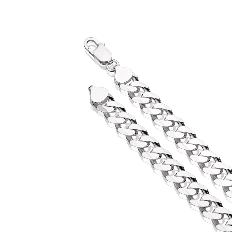 Main Image 3 of Sterling Silver Men's 8.5" Curb Chain Bracelet