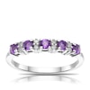 Thumbnail Image 1 of 9ct White Gold Amethyst & 0.07ct Diamond Eternity Ring