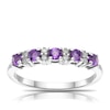 Thumbnail Image 0 of 9ct White Gold Amethyst & 0.07ct Diamond Eternity Ring