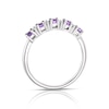 Thumbnail Image 3 of 9ct White Gold Amethyst & 0.07ct Diamond Eternity Ring