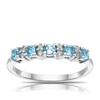Thumbnail Image 0 of 9ct White Gold Blue Topaz & 0.07ct Diamond Eternity Ring