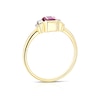 Thumbnail Image 2 of 9ct Yellow Gold Radiant Shaped Ruby & 0.13ct Diamond Ring