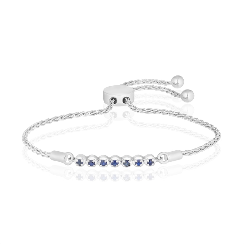 Main Image 1 of Sterling Silver Sapphire Bolo Bracelet