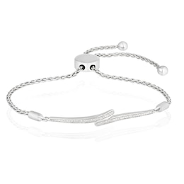 Sterling Silver 0.05ct Diamond Total Bolo Bracelet