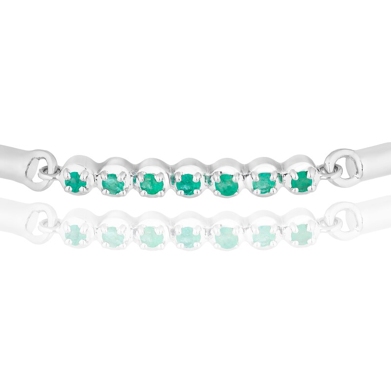 Sterling Silver Emerald Bolo Bracelet