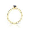 Thumbnail Image 2 of 9ct Yellow Gold Blue Sapphire & 0.15ct Diamond Ring