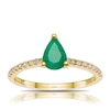 Thumbnail Image 1 of 9ct Yellow Gold Green Emerald & 0.15ct Diamond Ring