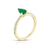 Thumbnail Image 1 of 9ct Yellow Gold Green Emerald & 0.15ct Diamond Ring