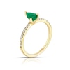 Thumbnail Image 2 of 9ct Yellow Gold Green Emerald & 0.15ct Diamond Ring
