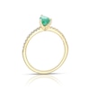 Thumbnail Image 2 of 9ct Yellow Gold Green Emerald & 0.15ct Diamond Ring