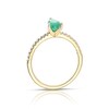 Thumbnail Image 3 of 9ct Yellow Gold Green Emerald & 0.15ct Diamond Ring