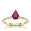 Thumbnail Image 0 of 9ct Yellow Gold Red Ruby & 0.15ct Diamond Ring