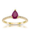 Thumbnail Image 1 of 9ct Yellow Gold Red Ruby & 0.15ct Diamond Ring