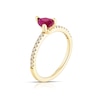 Thumbnail Image 1 of 9ct Yellow Gold Red Ruby & 0.15ct Diamond Ring
