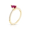 Thumbnail Image 2 of 9ct Yellow Gold Red Ruby & 0.15ct Diamond Ring