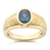Thumbnail Image 1 of Men's Sterling Silver & 18ct Gold Plated Vermeil Blue Topaz Ring