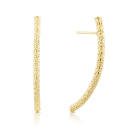 9ct Yellow Gold Sparkle Bar Earrings