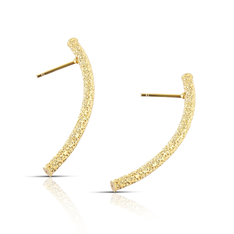 9ct Yellow Gold Sparkle Bar Earrings