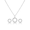Thumbnail Image 1 of Sterling Silver Cubic Zirconia Circle Pendant & Earrings Set