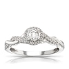 Thumbnail Image 1 of 9ct White Gold 0.25ct Diamond Twisted Shoulders Solitaire Ring