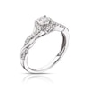 Thumbnail Image 2 of 9ct White Gold 0.25ct Diamond Twisted Shoulders Solitaire Ring