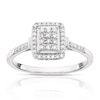 Thumbnail Image 1 of 9ct White Gold 0.20ct Total Diamond Rectangle Cluster Ring