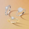 Thumbnail Image 2 of 9ct White Gold 0.20ct Total Diamond Rectangle Cluster Ring