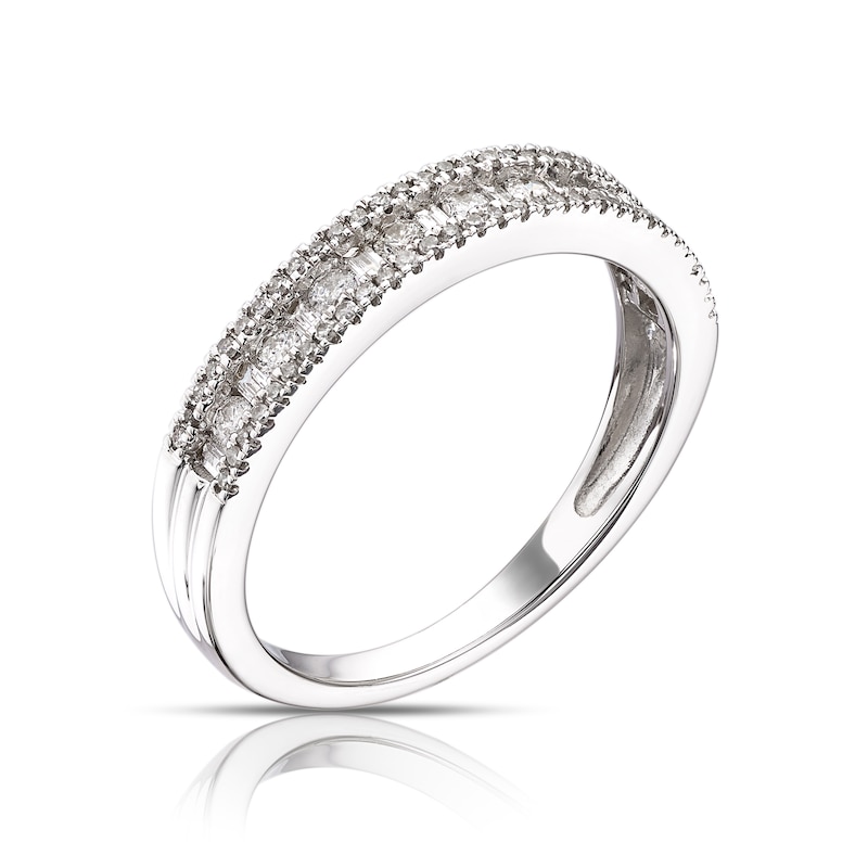 Main Image 2 of 9ct White Gold 0.33ct Total Diamond Eternity Ring