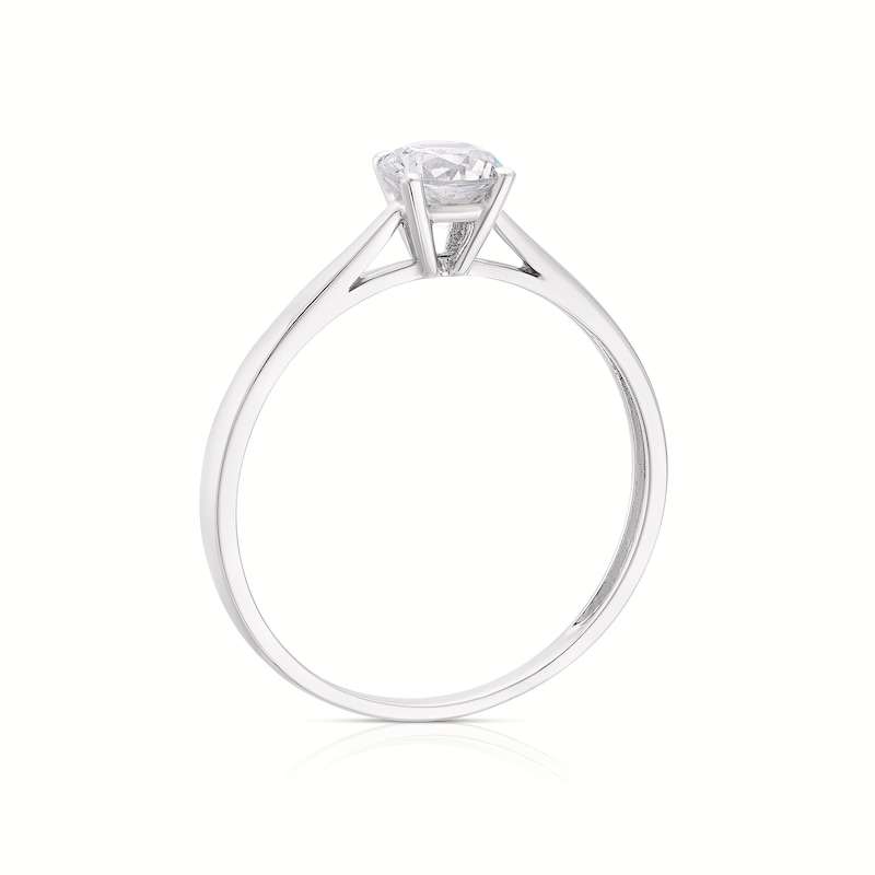 9ct White Gold Cubic Zirconia Solitaire Ring