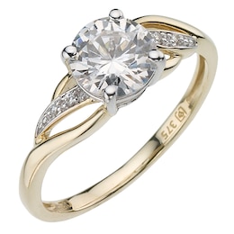 9ct Yellow Gold Cubic Zirconia Wrap Ring