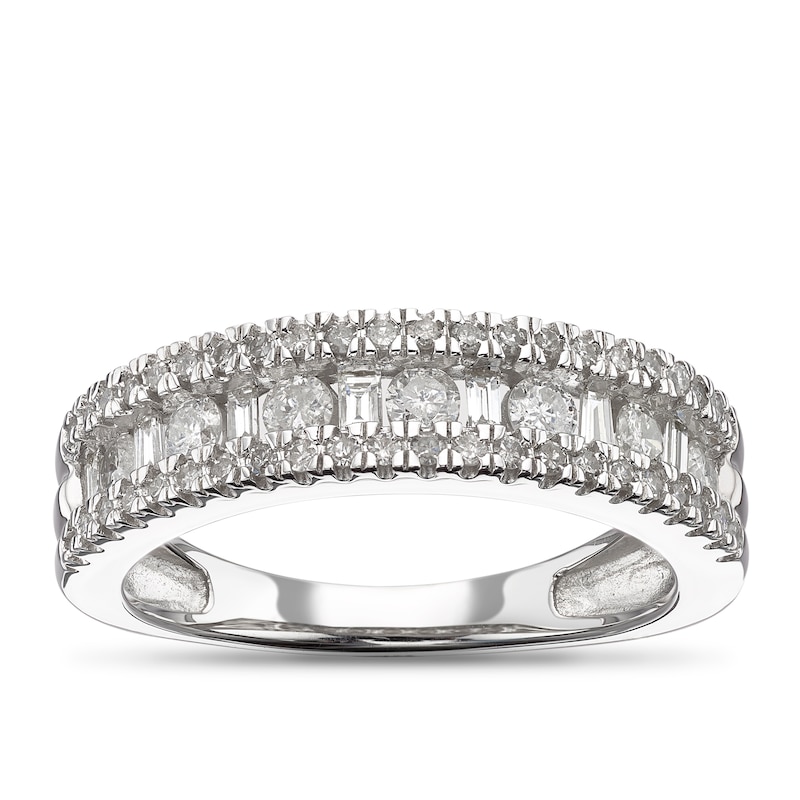 Main Image 1 of 9ct White Gold 0.66ct Total Diamond Eternity Ring