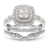 Thumbnail Image 1 of Perfect Fit 9ct White Gold 0.66ct Diamond Cushion Bridal Set