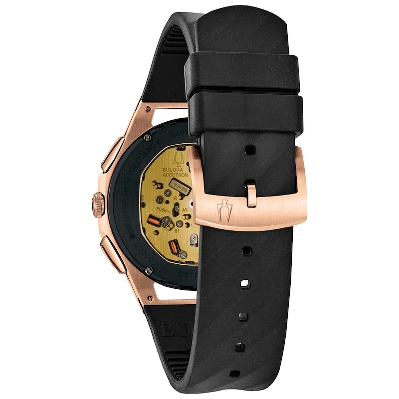 Bulova Men's Curv Chronograph Black Silicone Strap Watch