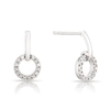 Thumbnail Image 1 of Sterling Silver 0.10ct Diamond Total Circle Drop Earrings