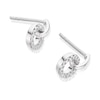 Thumbnail Image 1 of Silver 0.10ct Diamond Total Circle Drop Earrings
