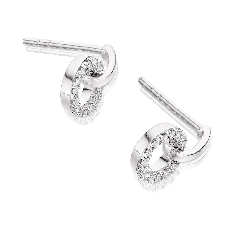 Silver 0.10ct Diamond Total Circle Drop Earrings