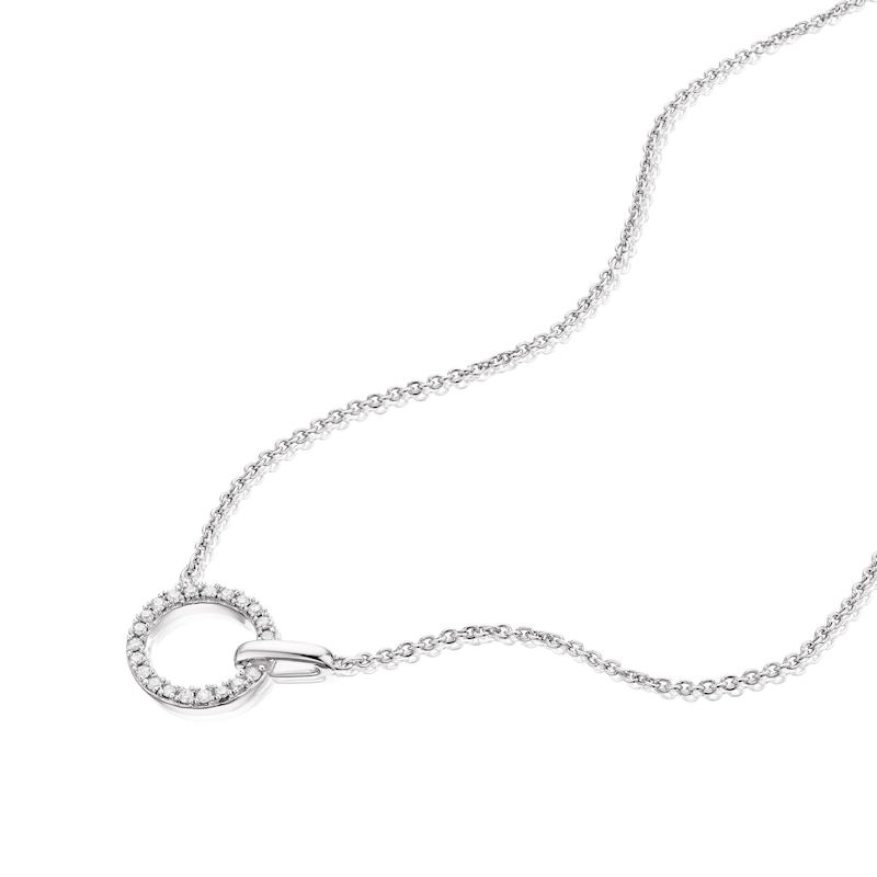 Main Image 2 of Sterling Silver 0.10ct Diamond Total Circle Pendant